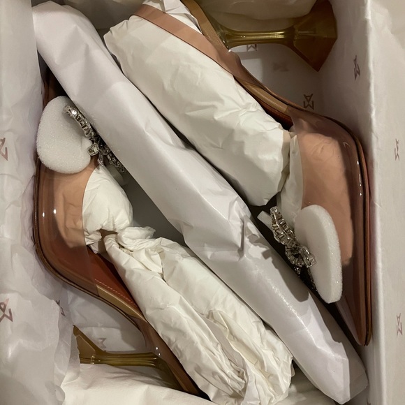 ❌SOLD❌amina Muaddi Rosie Nude Slingback PVC NIB - Picture 13 of 17